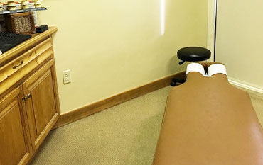 treatment room at Back Pain, Neck Pain, & Headache Relief Center in Salinas
